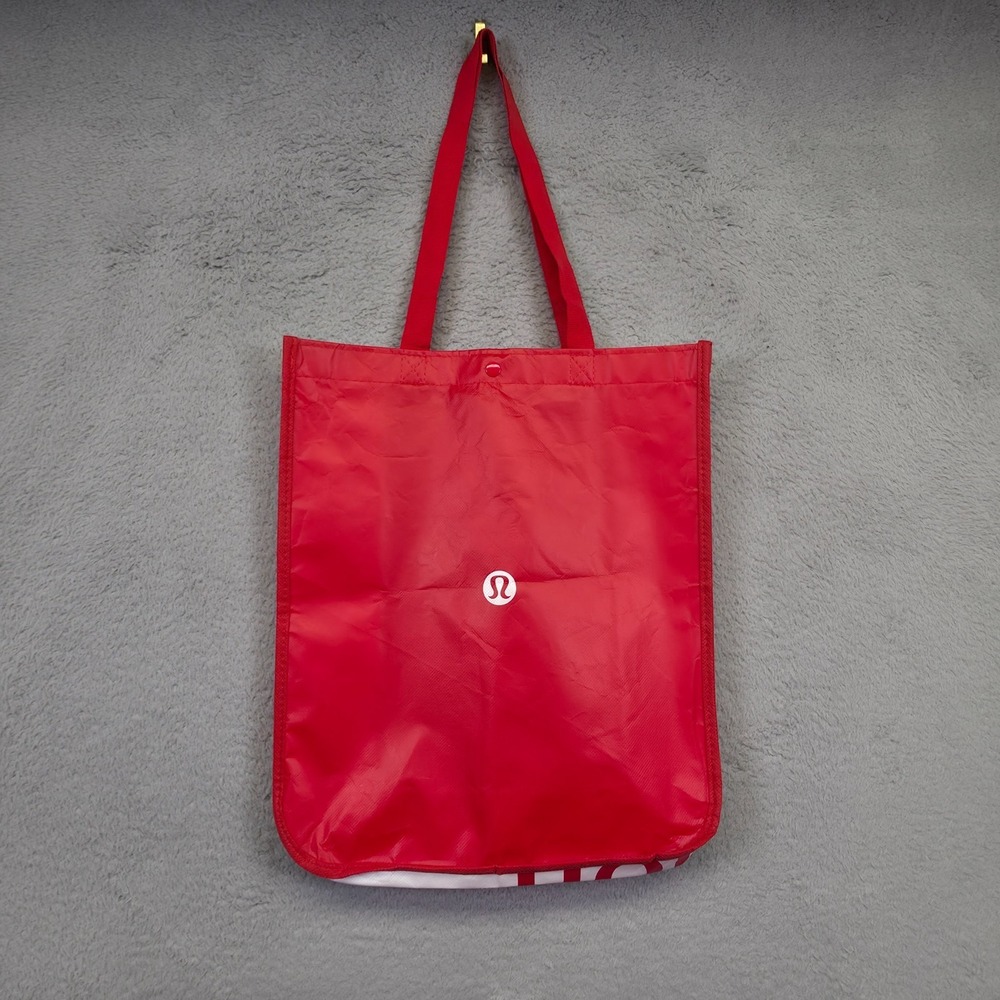 Lululemon Tote Lot of 2 Red White Christmas Holiday Reusable Shopping Gym Yoga - Picture 9 of 16